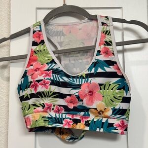 🌺 Tropical Floral Sports Bra w/ Back Pocket (Amazon, Unbranded)